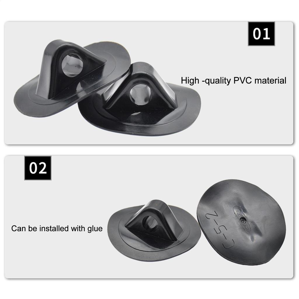 Inflatable Boat Safety Rope Hooks 2Pcs/set Fishing Boat Rope Rings Rubber Boat PVC Sunshade Buckles Boat Motor Fixing Bracket