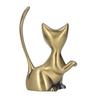 Handcrafted Cat Ring Holder Solid Brass Feline Sculpture Cat Statue  Home Office Decor