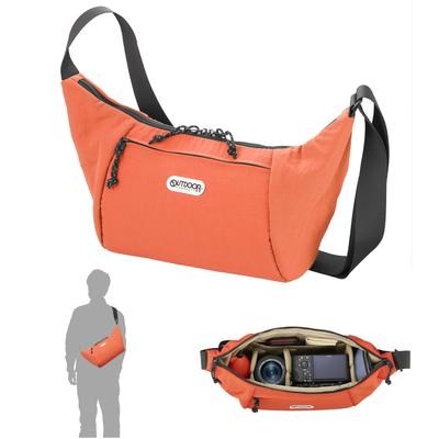 Hakuba OUTDOOR PRODUCTS Fotoaparátová taška cez rameno 06 AZ Oranžová okrúhla taška na fotoaparát pre ľahké prenášanie Zips YKK látka AMZODCSB06OR 4977187005301