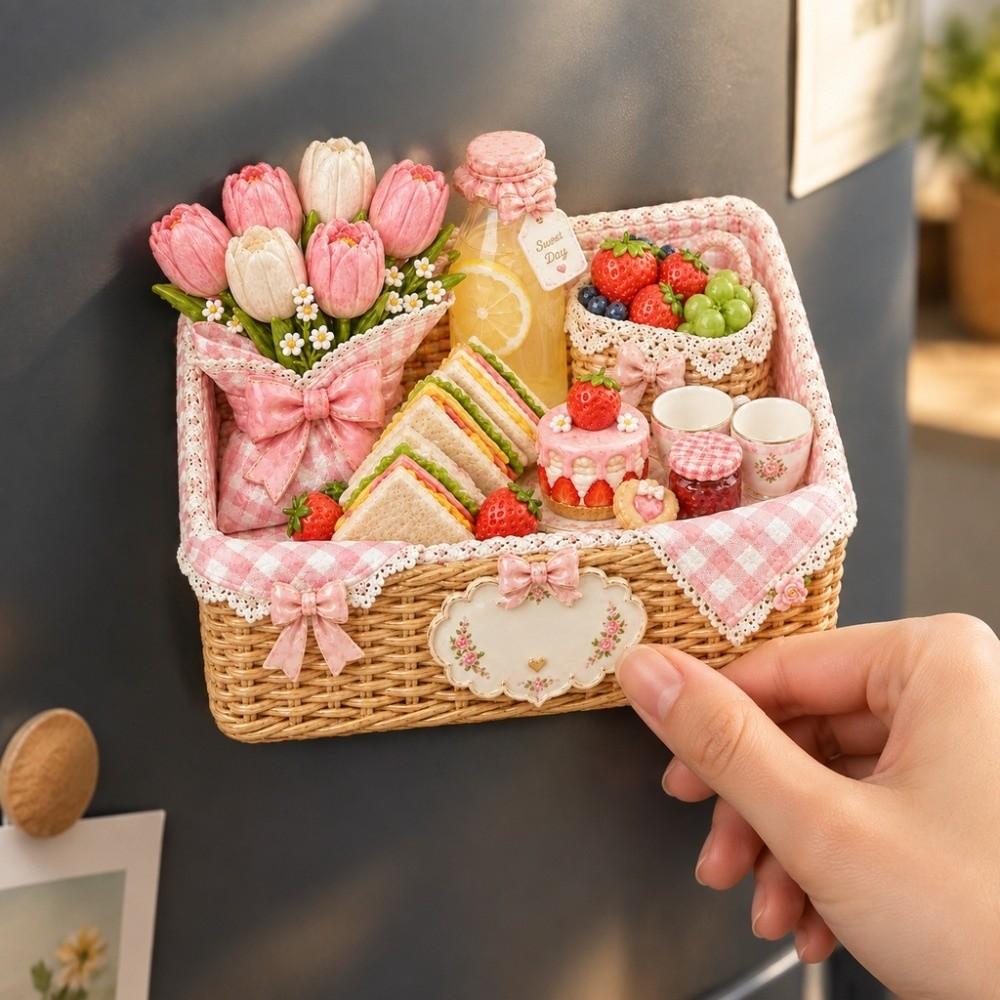 Cartoon Pattern Fridge Magnet 3D Relief 3D Refrigerator Stickers Refrigerator Magnet Kitchen Decor