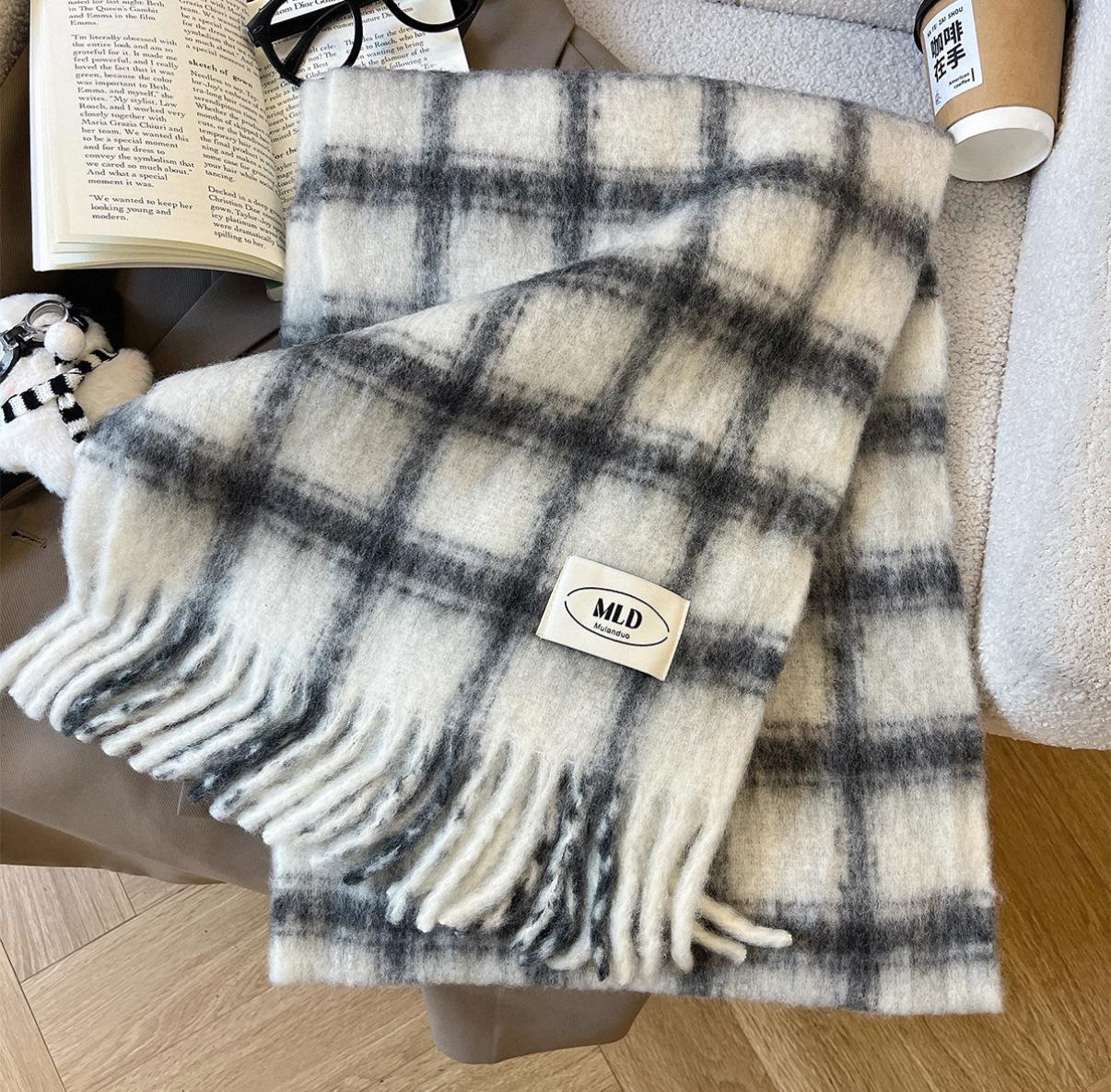 

Women s Extra Large Pink Plaid Wool Shawl - Designer Style, Soft and Stylish for Autumn/Winter