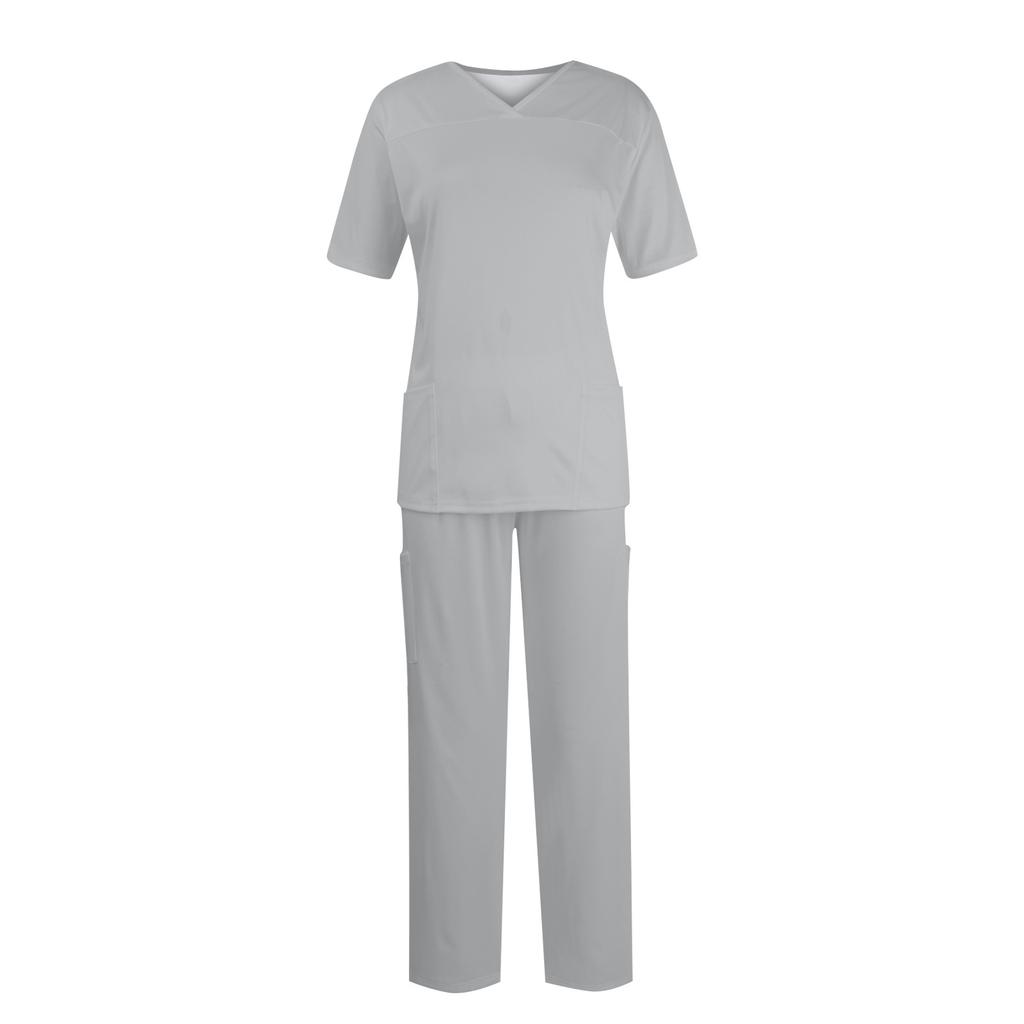 Women Short Sleeve V-neck Tops+Pants Working Set Suit Loose Casual Short Sleeve T Shirts Top And Long Pants Tracksuit