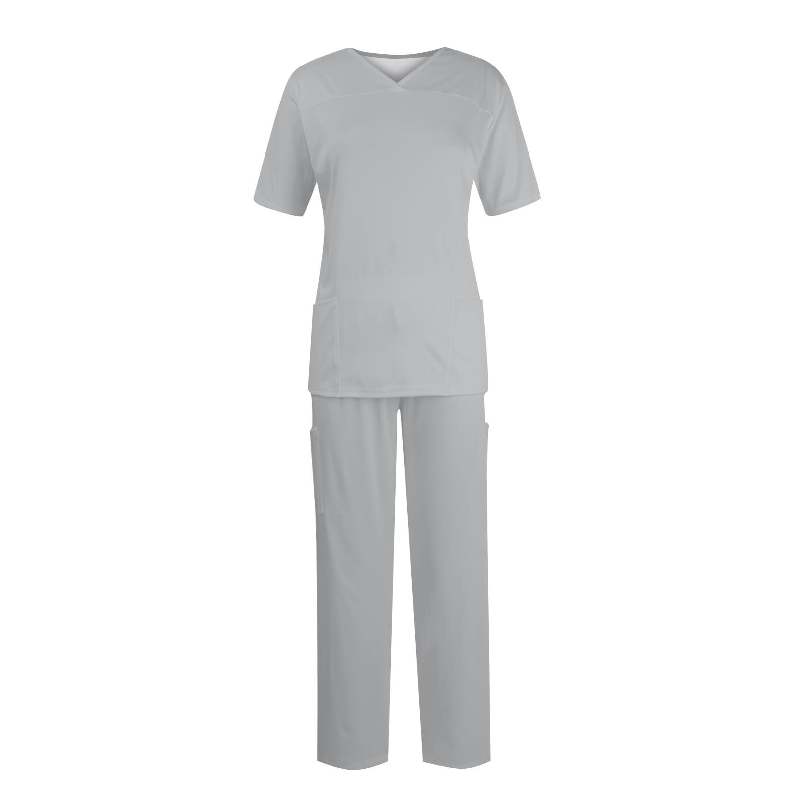 Женский топ с коротким рукавом и v-образным вырезом + брюки — фото 11