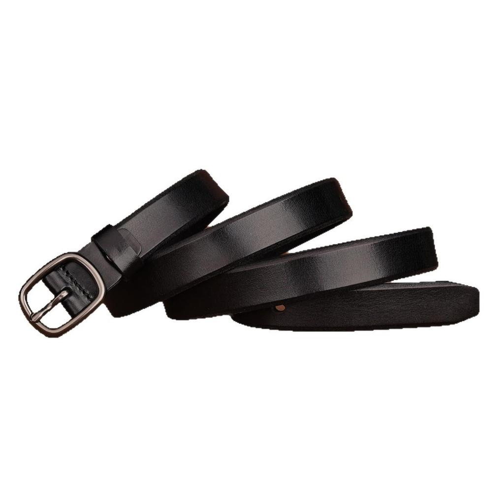 Women's Premium Cowhide Leather Belt with Pin Buckle - Handmade & Soft