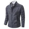 Men's Autumn/Winter Stand-Up Collar Zipper Cardigan Jacket with Velvet Knit