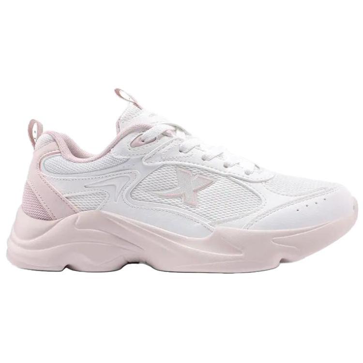 Xtep Hydrogen Wind Technology Lightweight Comfortable Breathable Low-Top Casual Running Shoes Women sneakers White Pink 875318320019-4