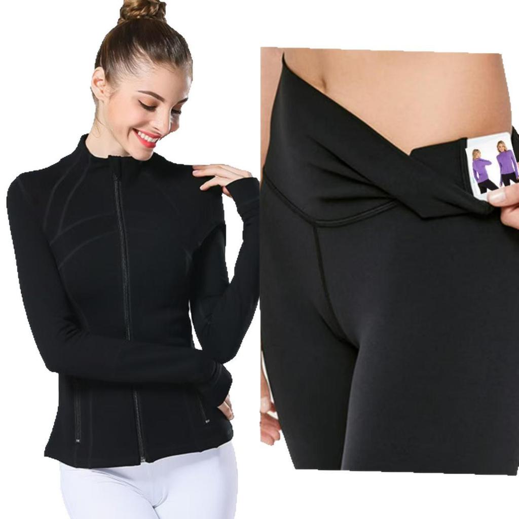Lulu SLEEK CITY Women's Slim Fit Jacket & Yoga Capri Pants Set