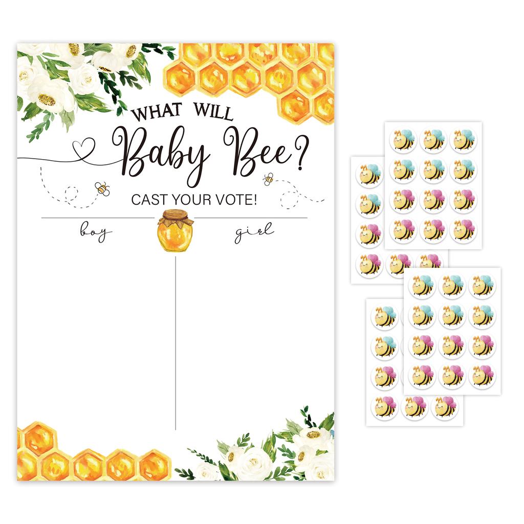 Gender Announcement Party Decorations Baby Shower Voting Poster and Stickers Boy or Girl Gender Predictions Kits