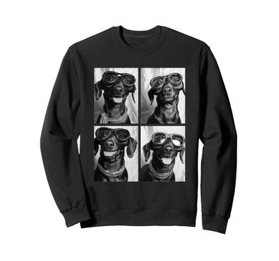Niedlicher Dackel mit Schneebrille Winterliche Ästhetik Hunde-Sweatshirt