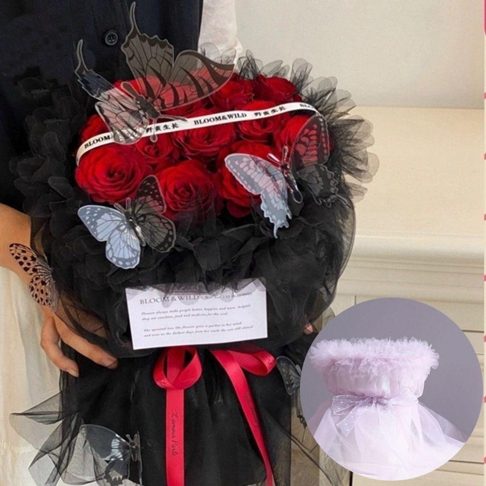 Gift Decoration Flower Wrapping Yarn Solid Color Decoration Wrapping Yarn  Bouquet