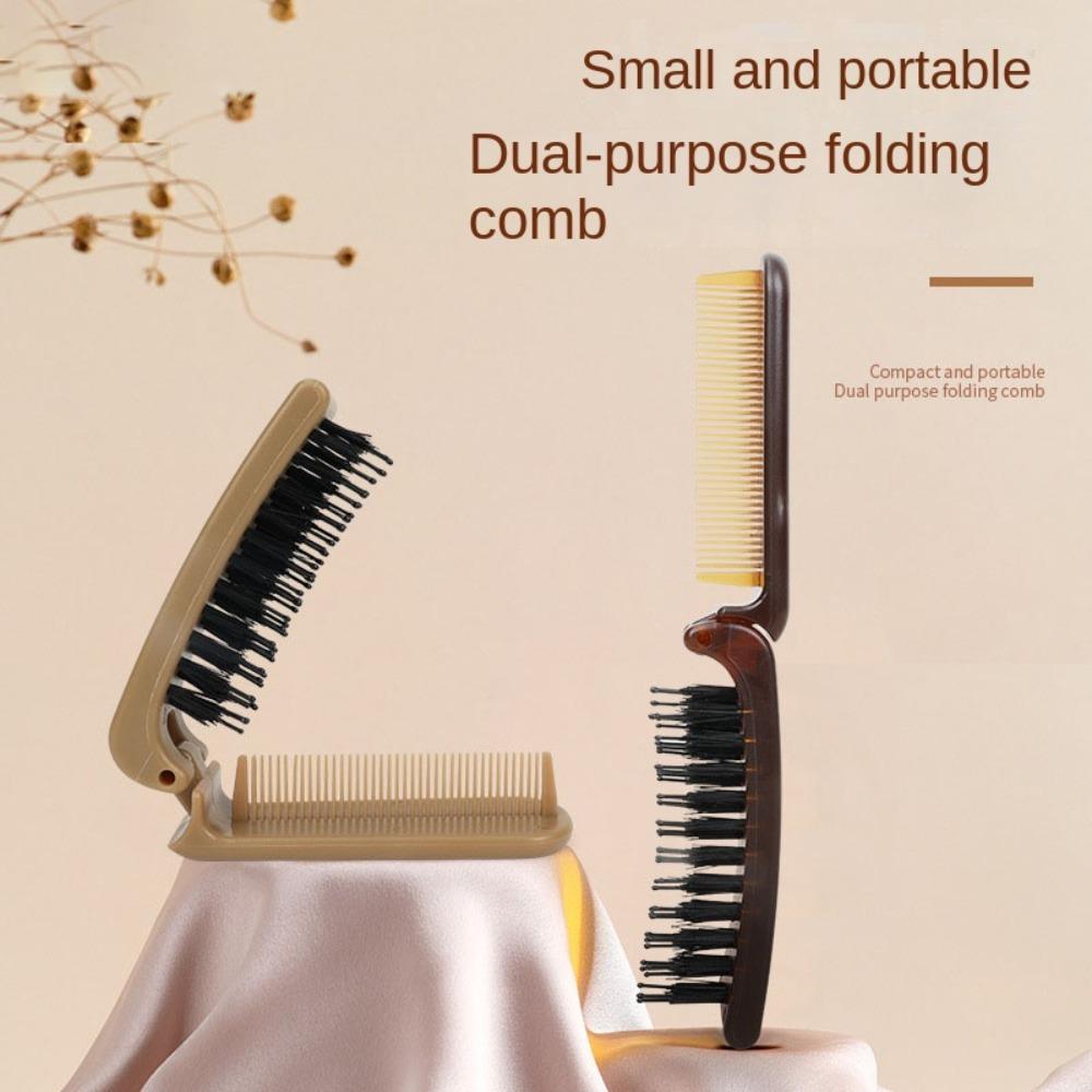 New 2-in-1 Foldable Comb Anti Static Straight Curly Dual Purpose Fluffy Comb Hair Comb Hairdressing Tool