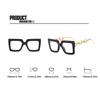 Large Square Transparent Lens Glasses Retro Black Sunglasses Decorative Glasses Chain Women's Glasses