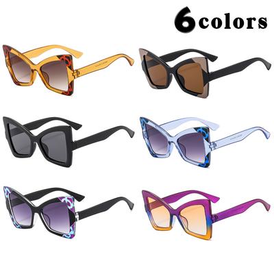 6 Colors Women's Butterfly Sunglasses Outdoor Sun Protection Sunglasses Protective Glasses Trendy Decorative Sunglasse