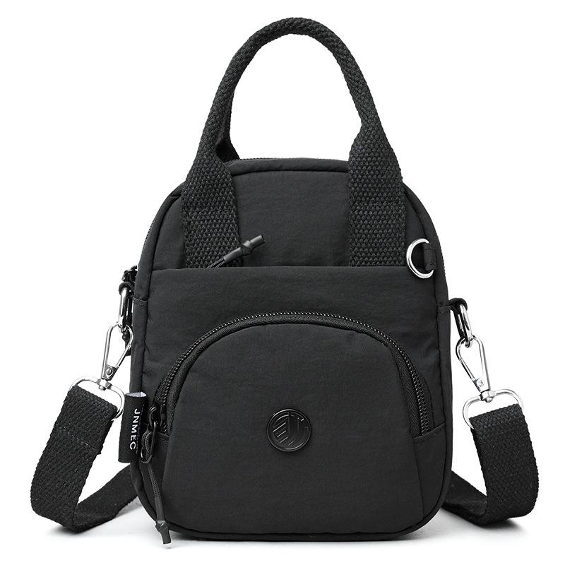 Small Square Bag Women's Travel Shoulder Bag Solid Color Crossbody Bag Water-Repellent Nylon Bag