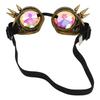 Halloween Kaleidoskop Rave-Brille Regenbogen Kristallgläser Verstellbar Trippy Psychedelisch Steampunk-Brille Bronze