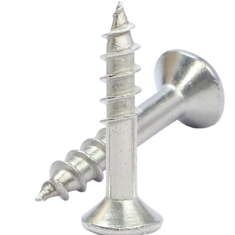 M5 304 Rostfritt Stål Förlängda Träskruvar för Fiberboard och Trä, Självgängande Trätandspikar.