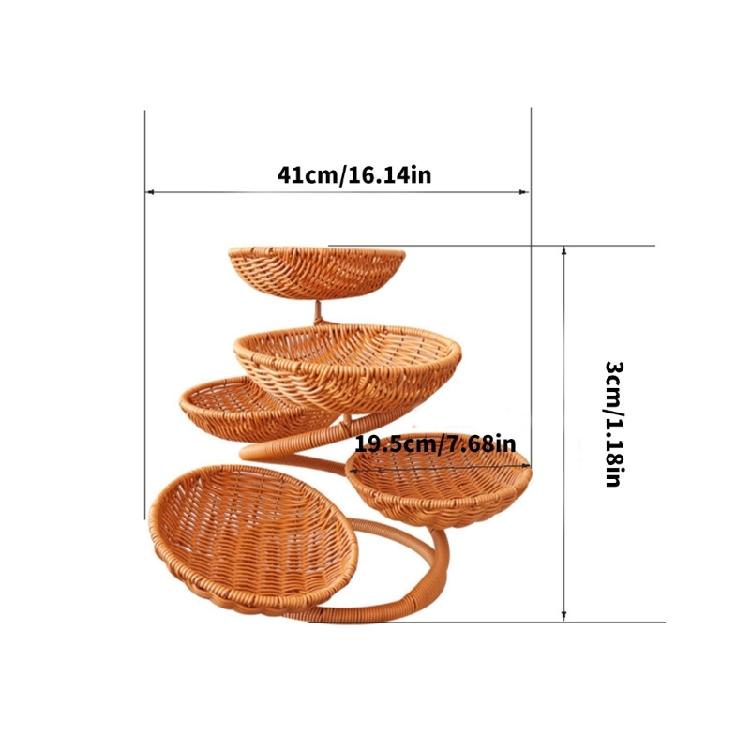 Praktischer Obstaufbewahrungskorb Eleganter Obstschalenhalter mit mehrschichtigem Halter Künstliche Rattan-Organizer