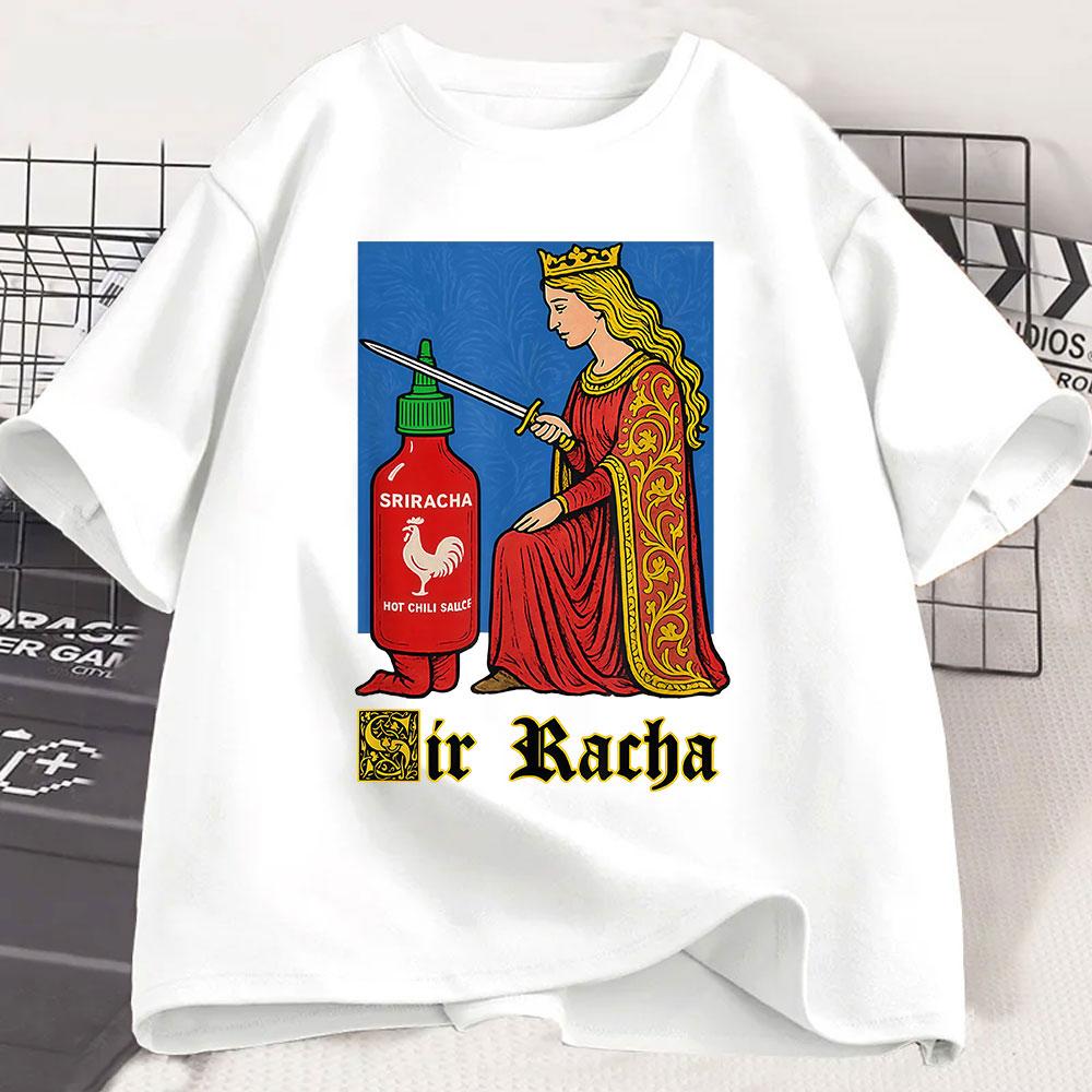 Sir Racha Lustiges Chili-Soße Grafik T-Shirt Herren Damen Kleidung Hohe Qualität Lässig Baumwolle Kurzarm T-Shirts Mode T-Shirts