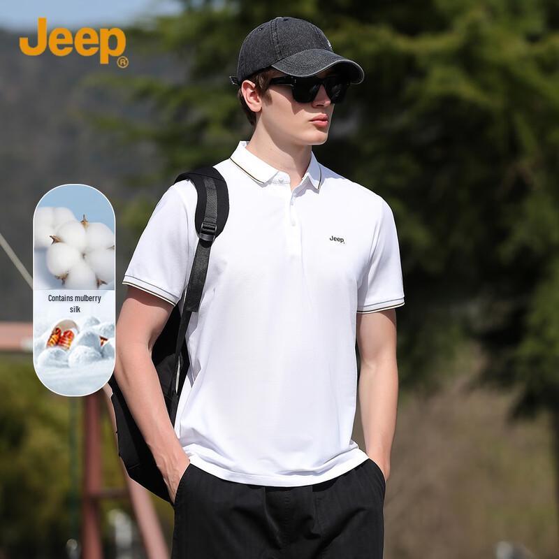 JEEP Men s Silk Blend Short Sleeve Polo T-Shirt L