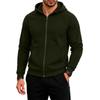 Men's Color Full Zip Hooded Sweatshirt Casual Jacket for Fall Winter Daily Wear