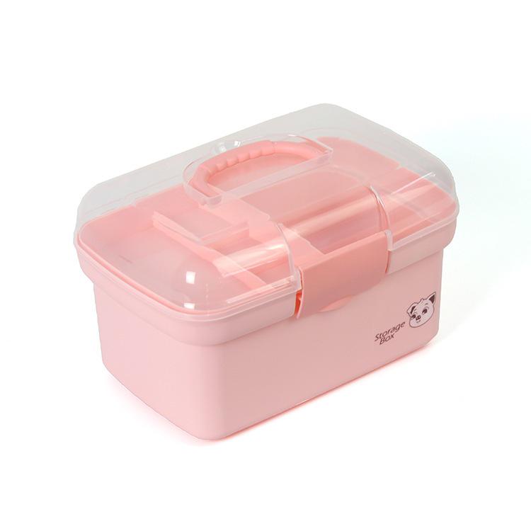 Portable Layered Medicine Storage Box with Compartments for Dormitory and Household Use