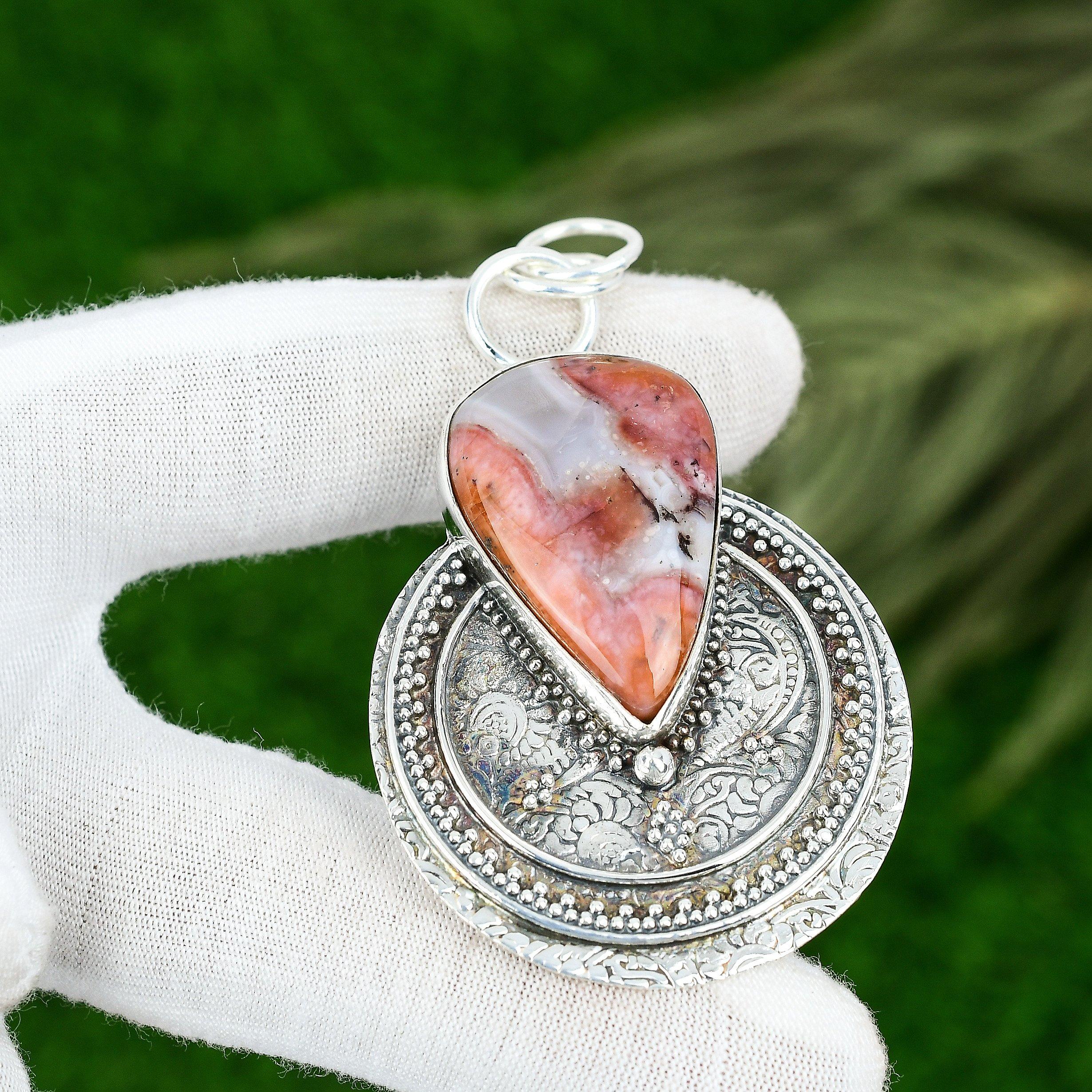 Friendship Day Sale Crazy Lace Agate Gemstone Mother Bezel Pendant 925 Silver