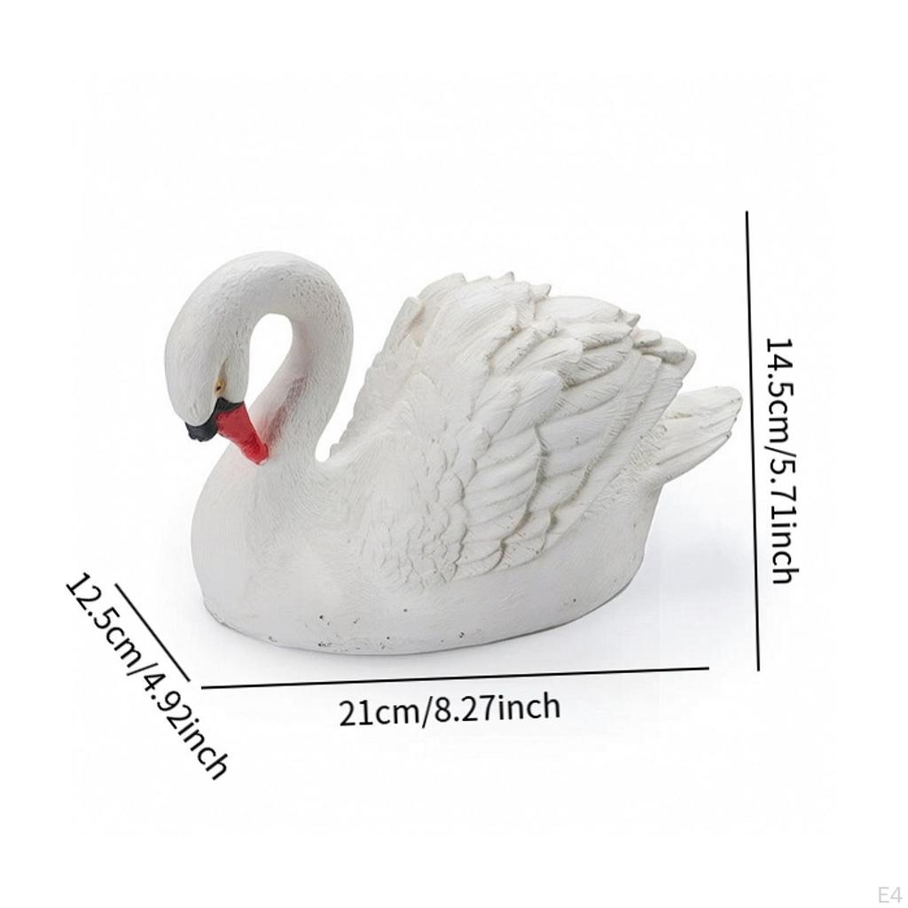 Float Swan Figurine White Statue Adorable Housewarming Gift Patio Lawn Yard Ornament Resin