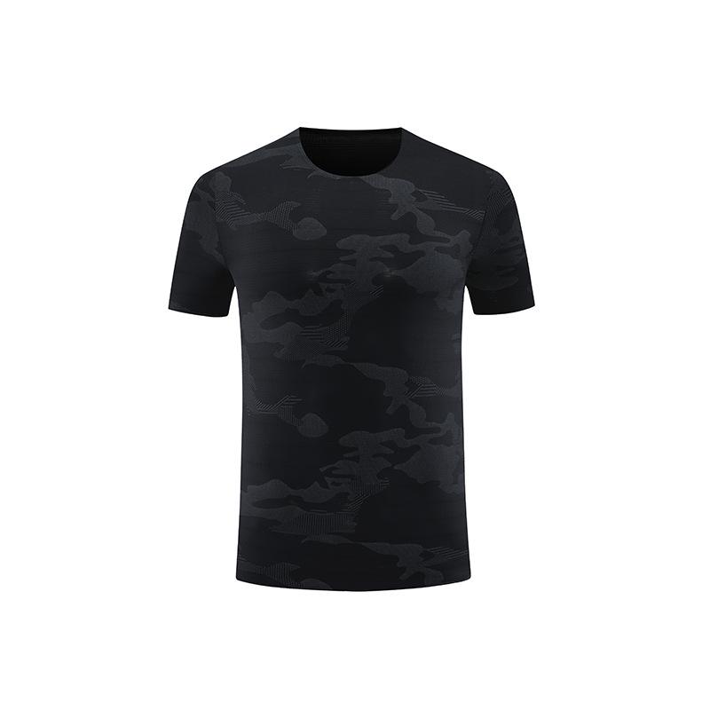 

Мужская бесшовная спортивная футболка с коротким рукавом на заказ с логотипом M чёрный