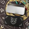 Portable Tarots Card Box Astrologys Divination Storage Case Iron Tarots Card Storage Case for Witches Decoration