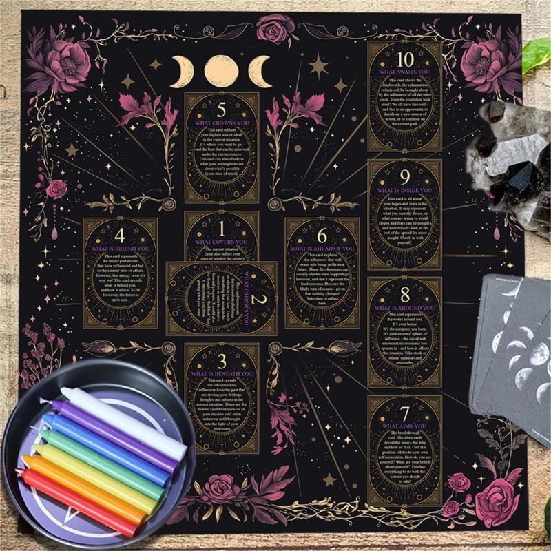 Divinations Cards Table Cloth Tapestry Reading Card Tarots Tablecloth Astrologys Witchcrafts Deck Cloth Wall Decoration