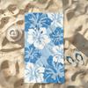 1Pc Blue Floral Beach Towel, Soft Absorbent Anti-Sand Sunscreen, Lightweight Portable For Swimming, Yoga, Fitness
