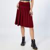 Women Regular Skirt With Pockets Below The Knee Length Solid Color Ruched Flowy Midi Skirt