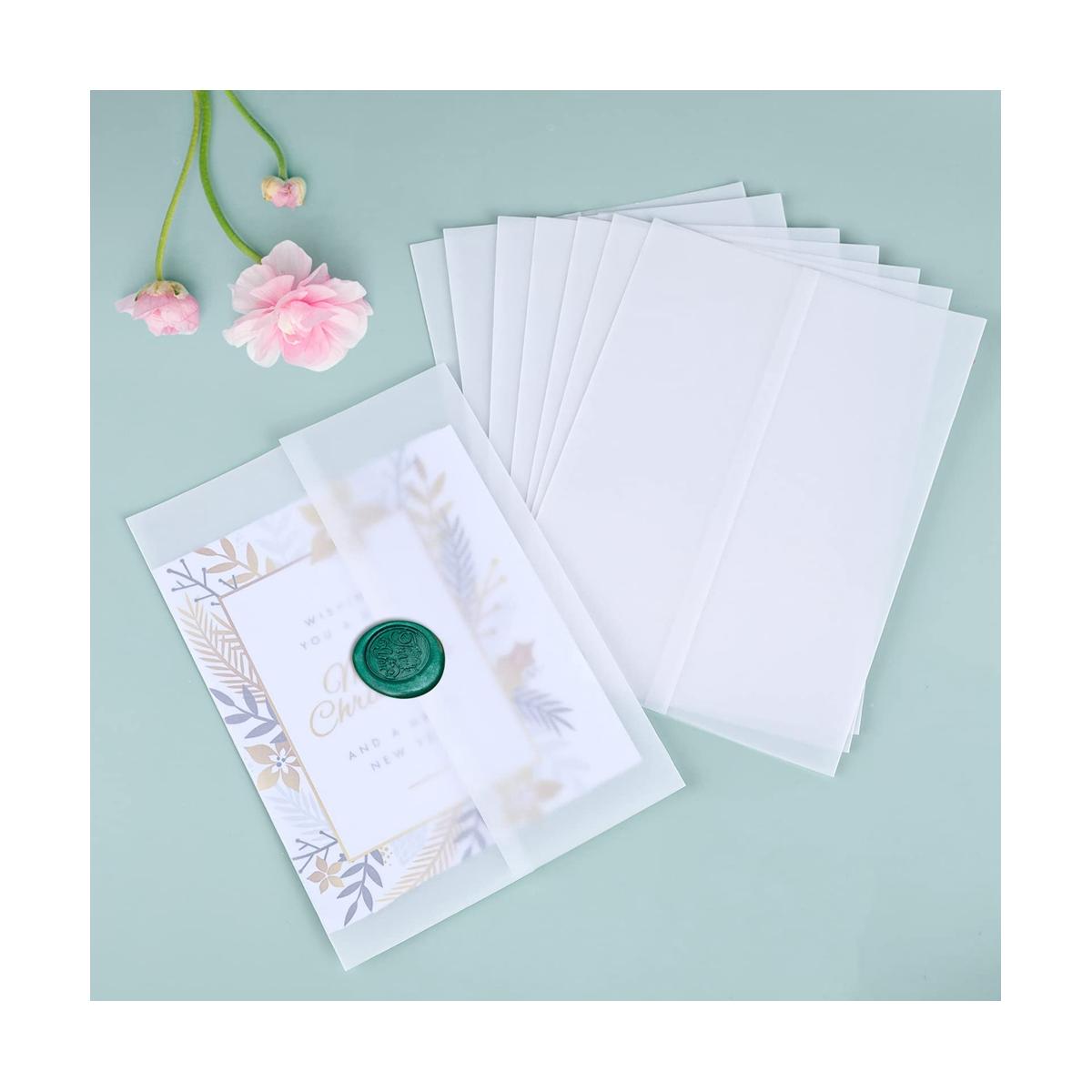 

120Pcs Pre-Folded Vellum Paper, Printable Vellum Jackets Translucent Vellum Paper 5X7 Inch Vellum Paper Wraps