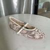 Z Summer New  Shoes Inlaid with Artificial Pearl Embroidered Mesh Light Mouth Ballet Shoes X