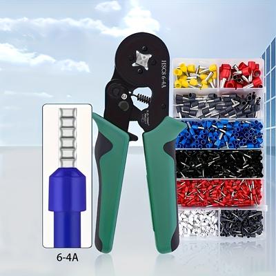 1 adet Sıkma Pensesi, Boru Tipi Terminal Sıkma Aleti, HSC8 6-4A/0.25-10Mm², Kendinden Ayarlı Cırcırlı Tel Sıkma Pensesi, Bisiklet Tamiri İçin Uygun