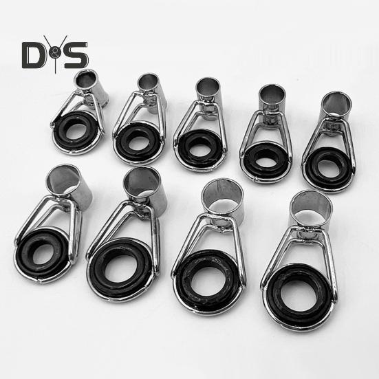 45Pcs/Box Fishing Rod Guide Ring Assorted Sizes Stainless Steel Ceramic Eyelet Replacement Freshwater Saltwater Fishing Pole Tip Repair Kit