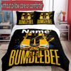 3pcs Duvet Cover Set (1*Duvet Cover + 2*Pillowcase, Without Core), Custom Name Bumblebee Pattern Bedding Set, Home Bedroom Decor Gift