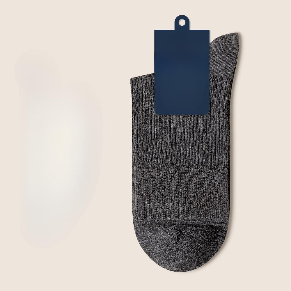 

Мужские весенне-осенние хлопковые влагоотводящие дышащие однотонные носки 1 pair темно серый