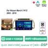 Pour Nissan March 3 K12 2002 - 2010 Autoradio Android 17 Carplay Auto Lecteur Multimédia Écran Navigation 4G GPS 2 Din
