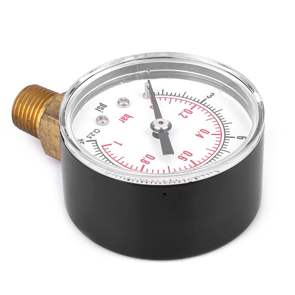 Pressure Gauge 50mm 1Celsius4 BSPT Brass Thread for Fuel   Oil Gas Water (0-15PSI 0-1Bar)
