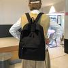 Schoolbag Trendy Brand Solid Color Student Schoolbag Large Capacity College Style Backpack College Students Men and Women Travel Backpack Leisure 