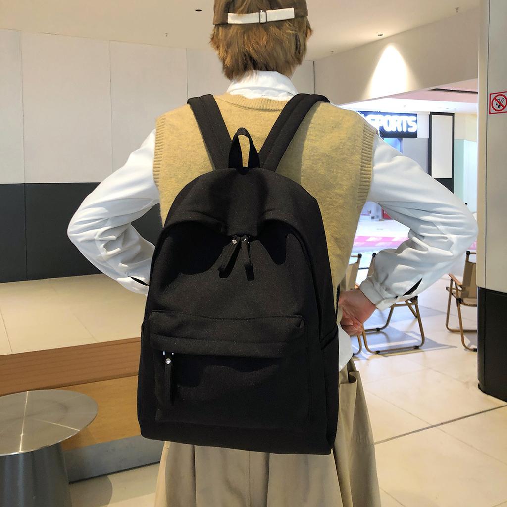 Schoolbag trendy brand solid color student schoolbag large capacity college style backpack college students men and women travel backpack leisure