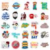 50 Cartoon Father's Day Gift Stickers Envelope Seal Party Gift Box Decoration Stickers