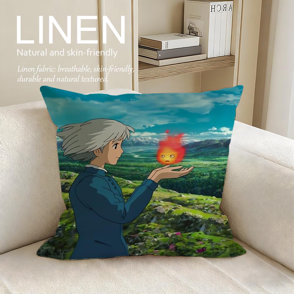 Anime Nomadic Castle Cushion Cover Pillowcase Set Pcs x x Breathable Washable Sofa Cushion Cover