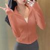Sunscreen clothes New sports running jacket Outdoor running fitness top Women's training casual stand-up collar yoga clothes