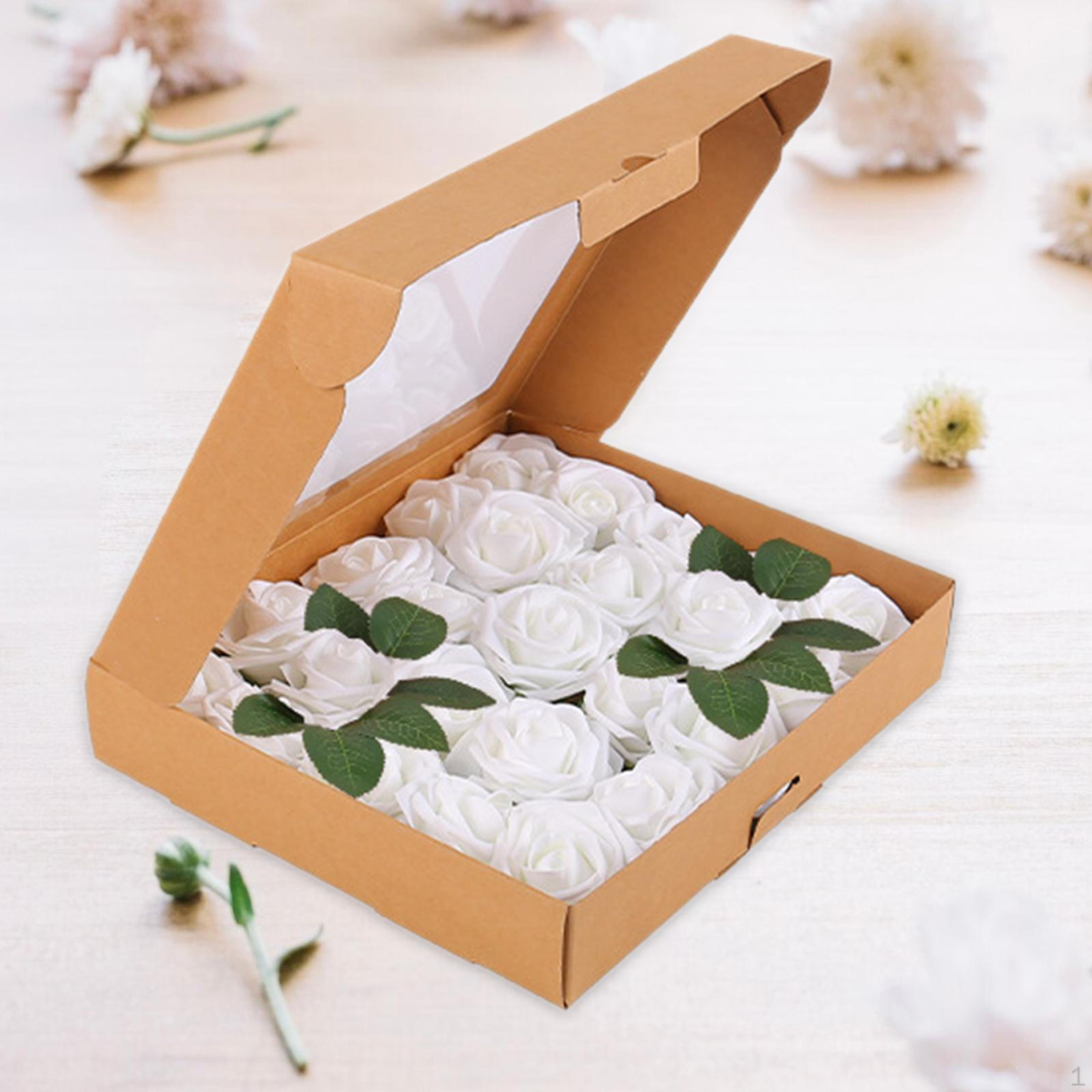 

Букет из искусственной розы в коробке, декоративные яркие шелковые цветы, подарок на день Святого Валентина для свадьбы, мамы белый