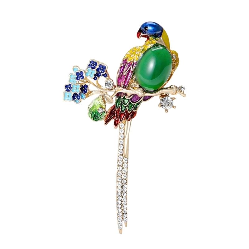 Multipurpose Fun Sophisticated Parrot Brooch Elegant Designs Portable Fashion Accessory for Performers Daily Outfit