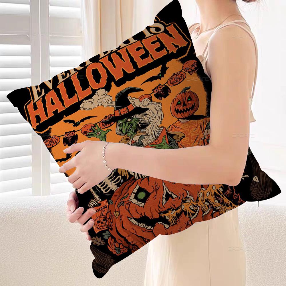 Retro Halloween Witch Pillow Gift Home Office Decoration Pillow Bedroom Sofa Car Cushion CoverPillow Case