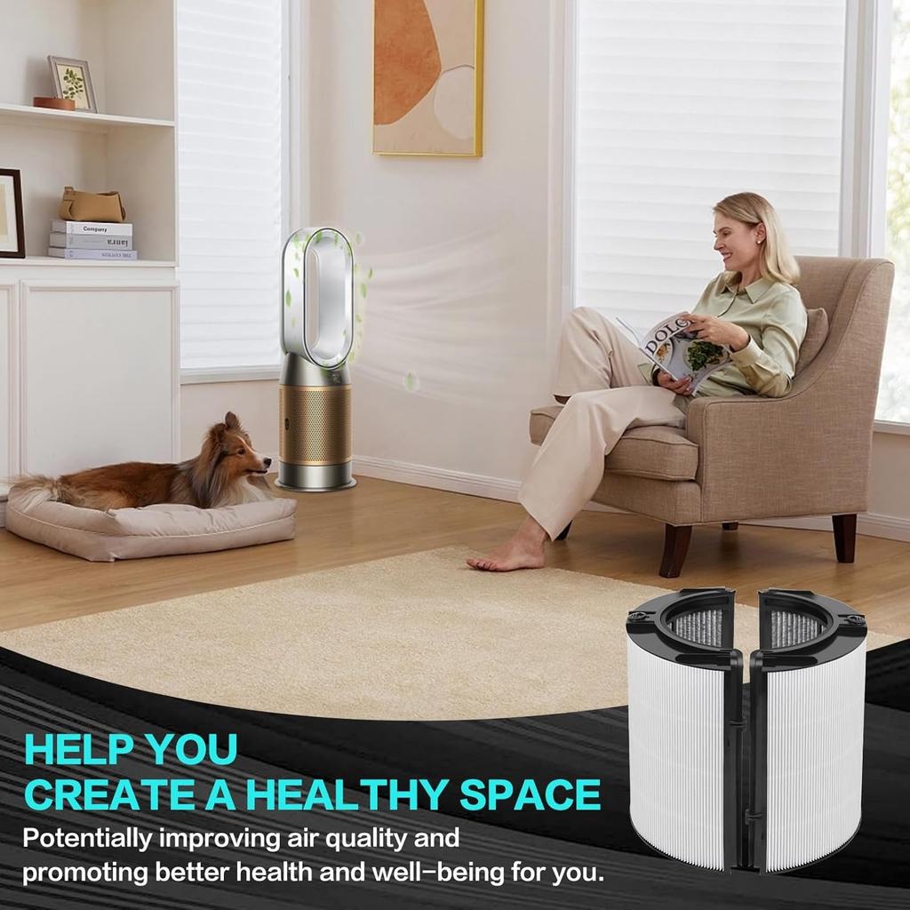 Filtro Combinato H13 HEPA + Carbonio a 360° per Dyson HP1 PC1 PC2 TP10 HP10 HP09 TP09 HP07 TP07 TP06 HP06 PH04 PH03 PH02 PH01 DP04 HP4B