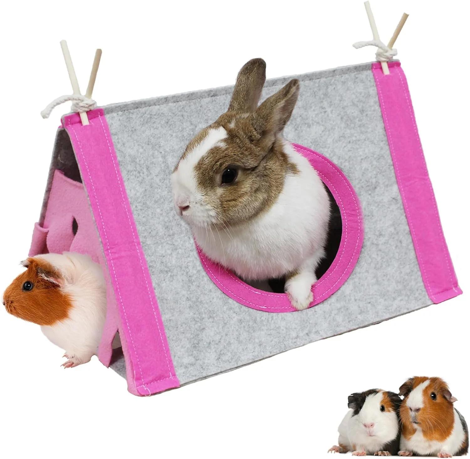 

Гнездо для домашних животных, палатка из фетра, гнездо для кролика, домик для хомяка, клетка для хомяка, большая клетка для морской свинки, кровать для маленькой морской свинки, аксессуары розовый